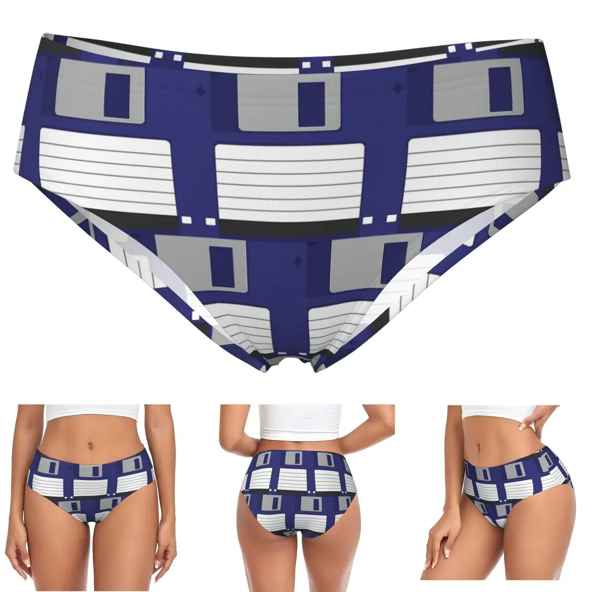 Custom Floppy Disk Panties Briefs Women's Comfort Briefs Underwear Breathable Female Underpants