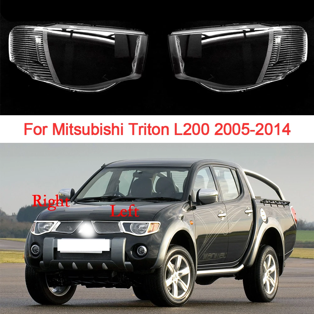 

Car Headlight Glass For Mitsubishi Triton L200 2005-2014 Plexiglass Lens Cover Transparent Lampshade Replace original