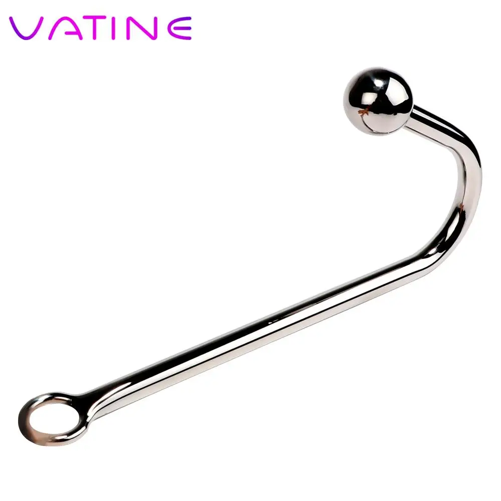 IKOKY Stainless Steel Gay Metal Butt Plug with Ball Sex Toys for Men and Women Anal Plug Dilator Anal Hook Prostate Massage