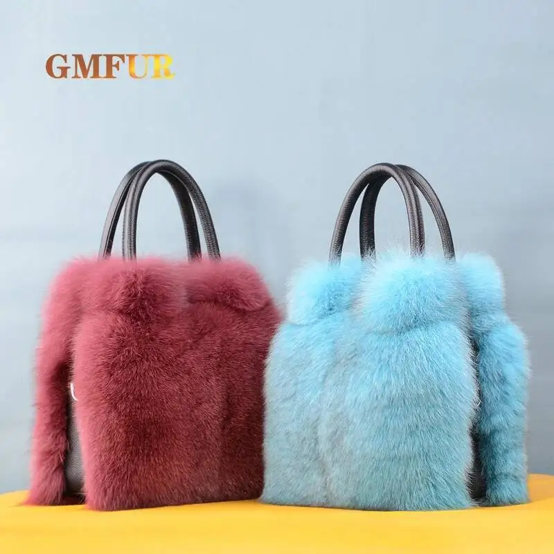 

Winter New Ladies Handbag Luxury Genuine Fox Fur Bag Fashion Soft Warm Banquet Multicolor Messenger Bag High Quality Wallet