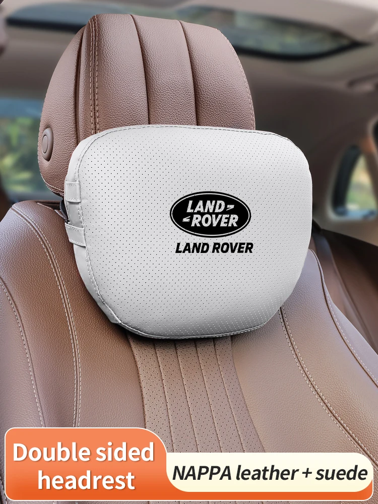 Car Suede Leather Headrest Neck Support Lumbar Neck Pillow Cushion Land Rover Defender Range Rover Sport Evoque Velar Discovery