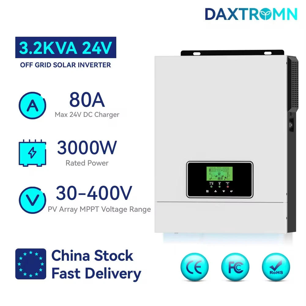 Daxtromn 10.2KW 8.2KW 6.2KW 4.2KW 3KW 1KW الشمسية الهجين العاكس 12V 24V 48V 220V 500VDC 160A MPPT موجة جيبية نقية العاكس للطاقة الشمسية