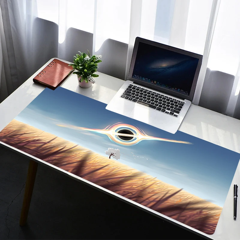 Mouse Pad PC Non Slip Rubber Black Mousepad Laptop Gamer Cabinet Keyboard Pad Office Computer Gaming Space Galaxy Desk Mouse Mat