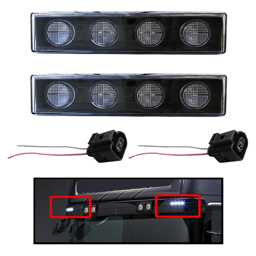 2Pcs 24V LED Light For Scania R450 R560 R730 P320 P360 P410 G440 Headlight Sun Visor Light With 2Pin Connector Accessories Parts