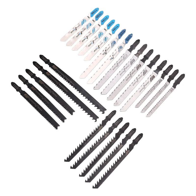 Set di lame per seghetto alternativo con codolo a T A84Z-25 pezzi, lame con codolo a T per taglio di legno, plastica e metallo