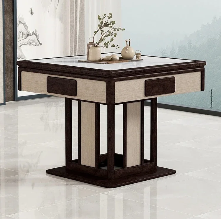 Chinese solid wood mahjong table table dual-purpose automatic household high-end bass mahjong machine