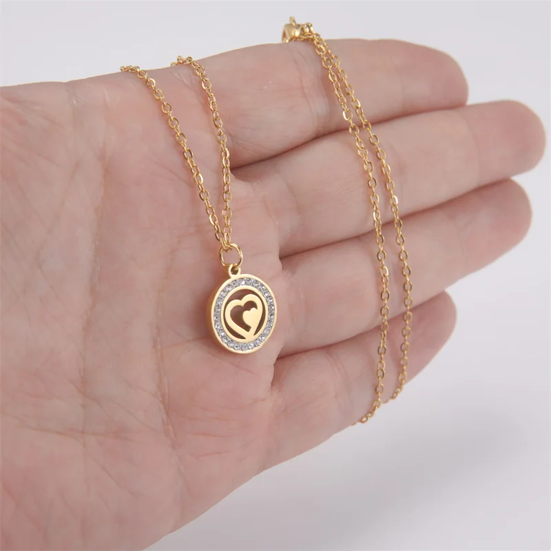 Trendy Edelstahl Strass Baum des Lebens Anhänger Halskette Für Frauen Charme Sommer Schlüsselbein Kette Schmuck Colgantes Cadena – Detail 12