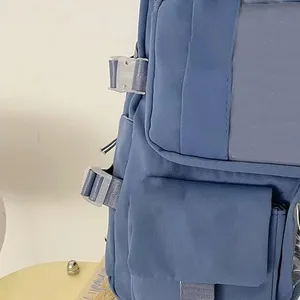 Popular Rose Purple Color Girls Student High School Backpacks Bags without any accessory version 10 Main Sales Color Backpack - №7