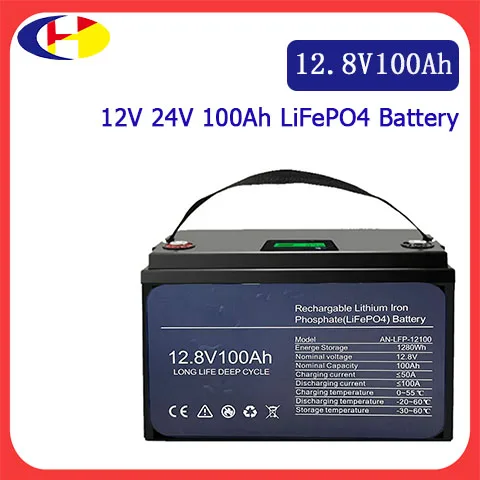 

2PCS 12V 100Ah Lifepo4 Battery 24V100A With Smart BMS Deep Cycles full capacity DIY battery pack for Solar energy storage system