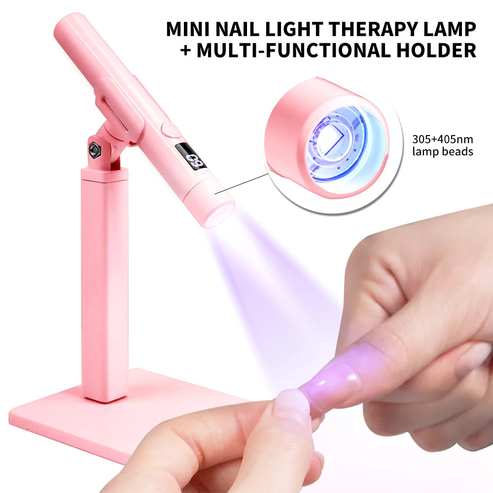 Mini UV LED Light For Gel Nails USB Rechargeable Handheld Portable Nail Lamp Quick-Drying Nail Dryer For Gel Nail Polish Curing