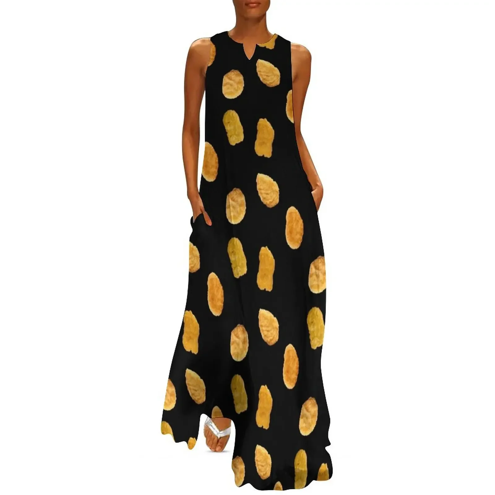 

Chicken Nugget Pattern Long Dress fairy dress beach outfits for women Dress women