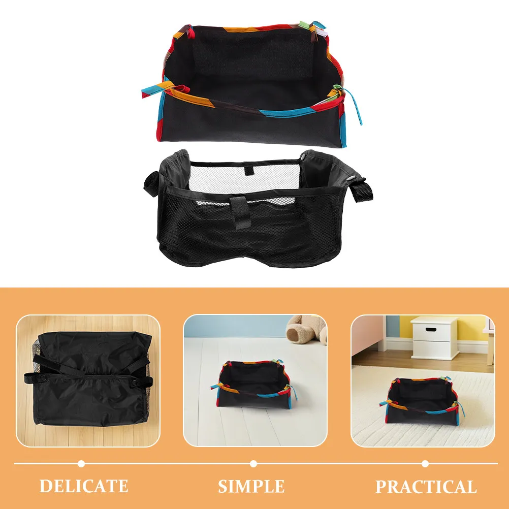 2Pcs Baby Stroller Organizer Bag Mesh Storage Universal Under Stroller Basket Hanging Bag Diaper Bottle Holder