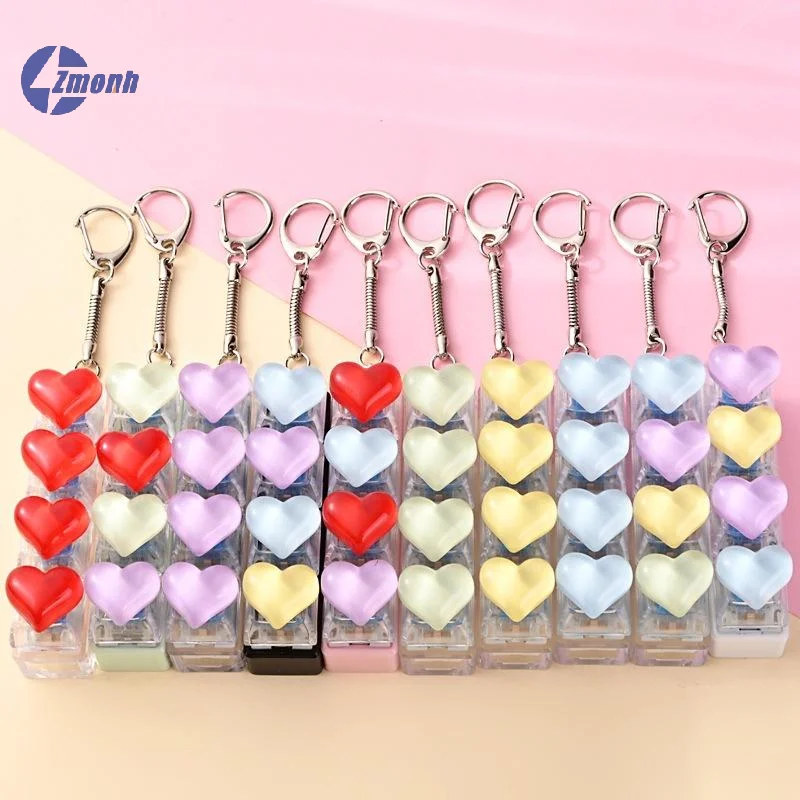 Heart Keyboard Fidget Keychain Stress Releasing Decompression Keychain Press The Keyboard Button Bags Hanging Charm Pendant Gift