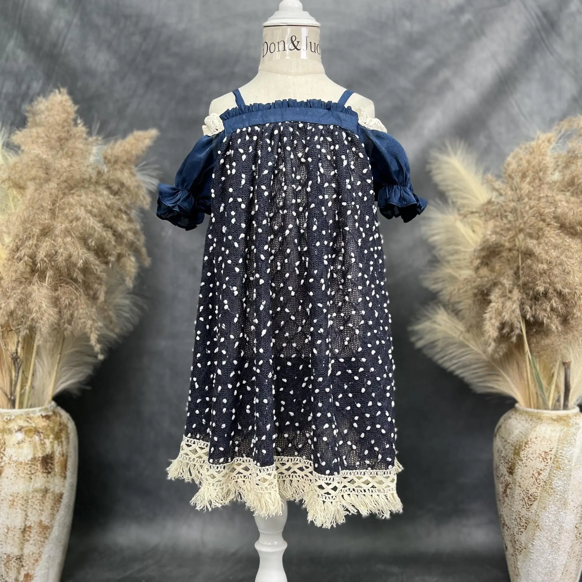 Don&Judy Little Girl Dress Strap Polka Dot Cute Skirt For Baby Girl Photography Birthday Gift For Girl