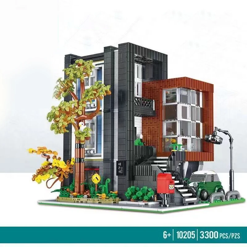 CUBE Villa moderna, set di edifici per case in villa in stile coreano HEA-ON-JEA, blocchi di edifici modulari modello di appartamento di città regalo 3433 pezzi