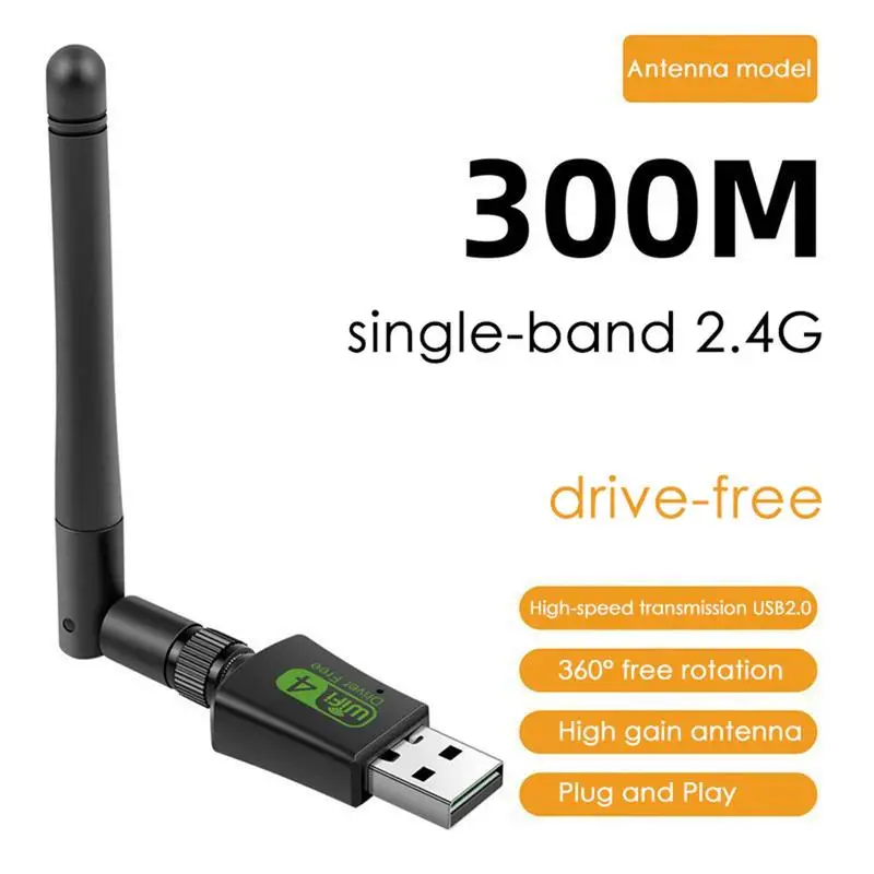 Placa de rede USB sem fio, Dual Band, Receptor para Tablet, PC, Smart TVs, Laptops, Tablets, 2.4G, 150m, 300m, 1200m, 1300m