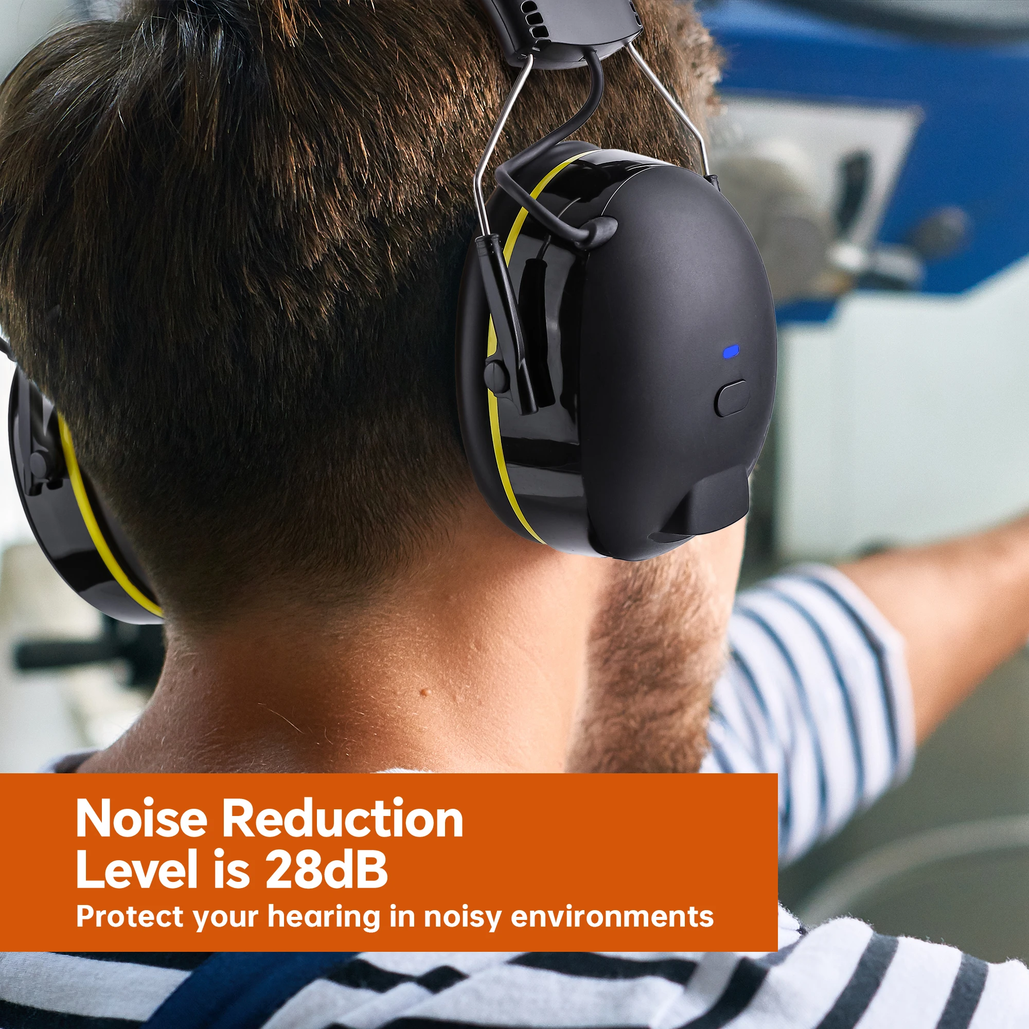 ARM NEXT Wireless Bluetooth Earmuffs | NRR 28dB Noise Reduction + 40H Battery Life | Type-C Fast Charging & Voice Assistant Supp