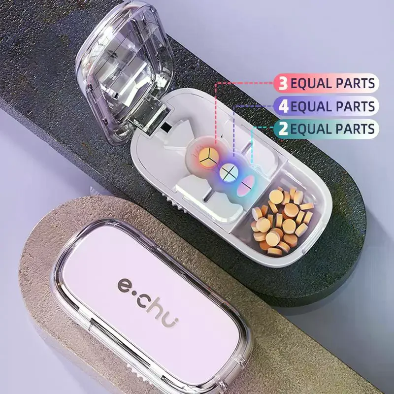 3in1 Medicine Cutter Precise Cutting Into Half / Third / Quarter Drug Divider Organizer Portable Tablet Splitting Pills Splitter
