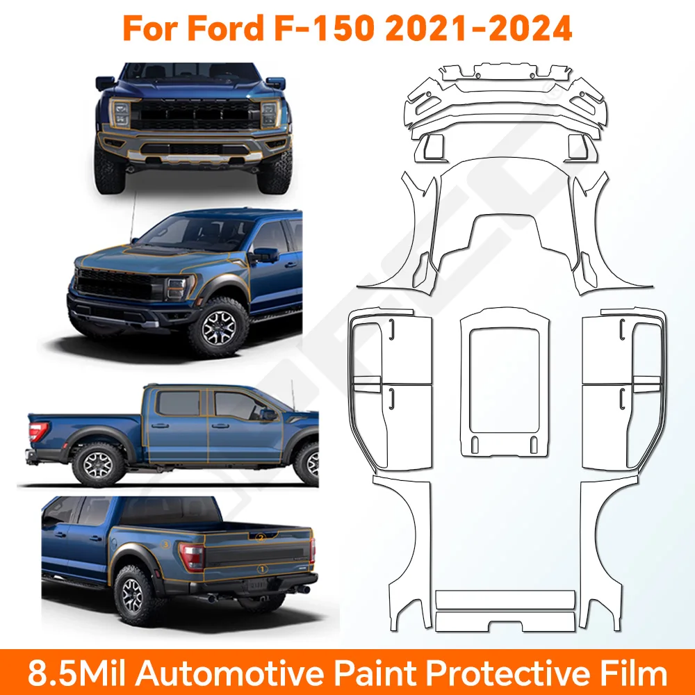 

Pre Cut PPF TPU Sticker for Ford F-150 22-23 Transparent Clear Kit Car Paint Protection Film Styling Body Decal Accessories