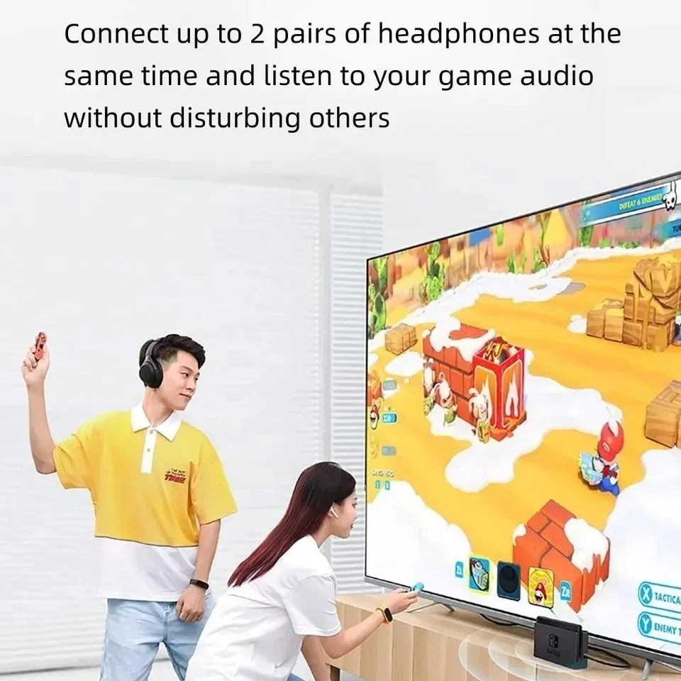 Wireless Game Audio Headphone Adapter Receiver for PS5 PS4 Game Console PC Headset 2 in 1 USB Bluetooth 5.3 Audio Transmitter