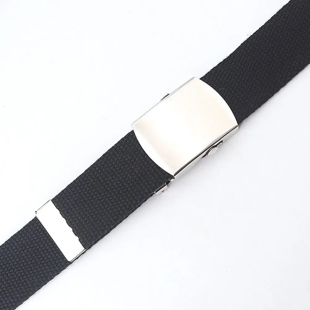 Mode Heren Canvas Riem Zilver Legering Gesp Casual Dames Canvas Riem 3.2Cm Design Unisex