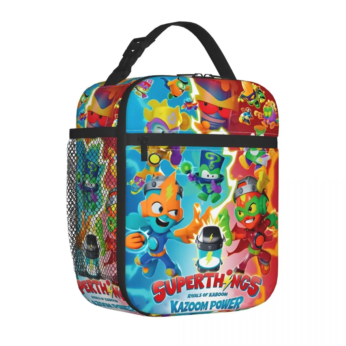 SuperThings Cartoon Insulated Lunch Bags Large Kazoom Power Kindergarten Reusable Thermal Bag Lunch Box Tote Picnic Men Women