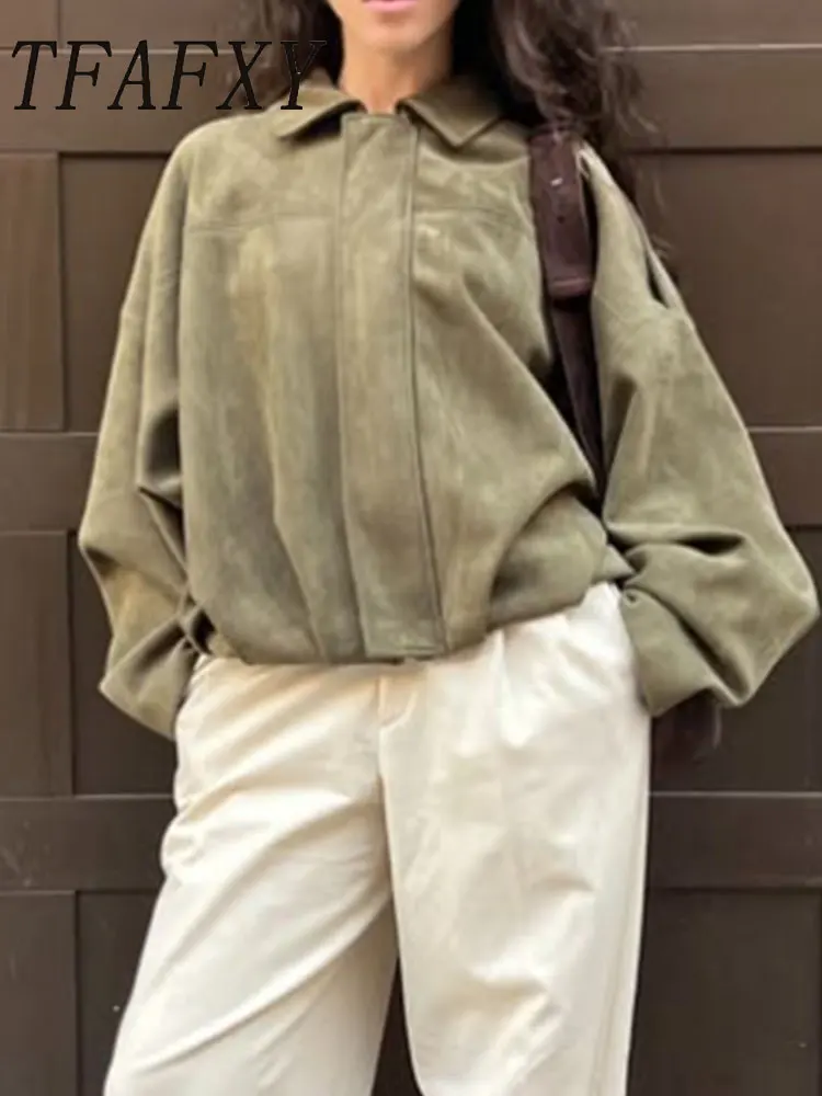 

TFAFXY весенняя женская повседневная короткая куртка, пальто на молнии, куртки с длинными рукавами для женщин, элегантная новая верхняя одежда