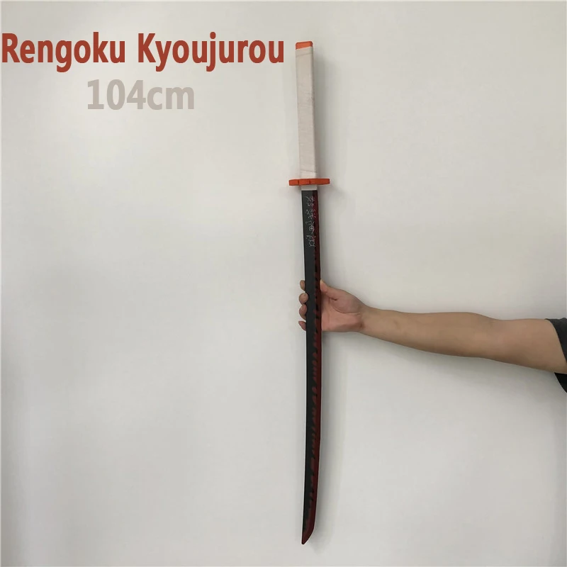 Đồ Chơi Cosplay 1:1 Kimetsu Không Yaiba Thanh Kiếm Vũ Khí Demon Slayer Rengoku Kyoujurou Thanh Kiếm Anime Ninja Dao PU Đồ Chơi 104Cm