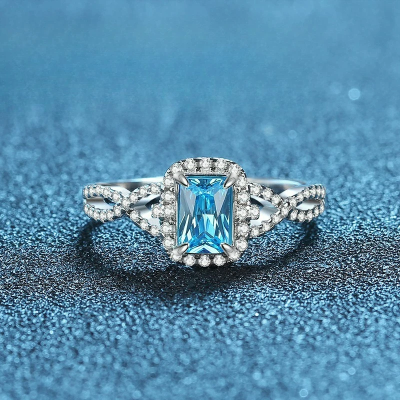 

Прямоугольный PT950 платиновый искусственный культивированный драгоценный камень морской синий зеленый синий женское желтое кольцо минималистичные ювелирные изделия