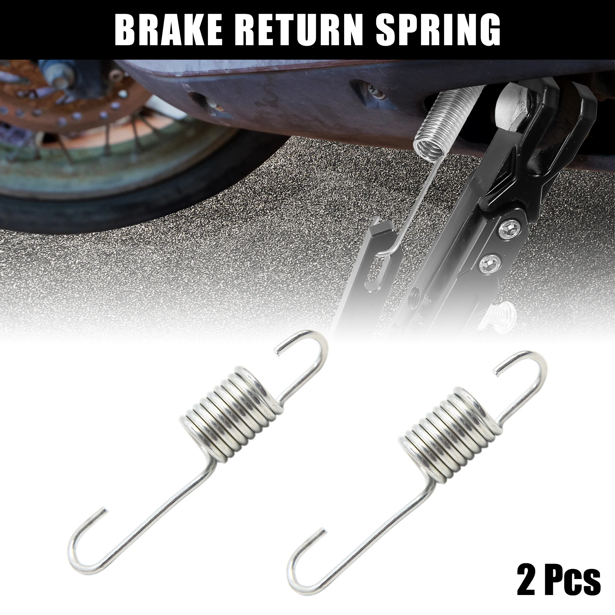 Uxcell 2pcs 8cm Length Brake Return Spring for CG125 Silver Tone Metal Motorcycle Brake Pedal Return Spring