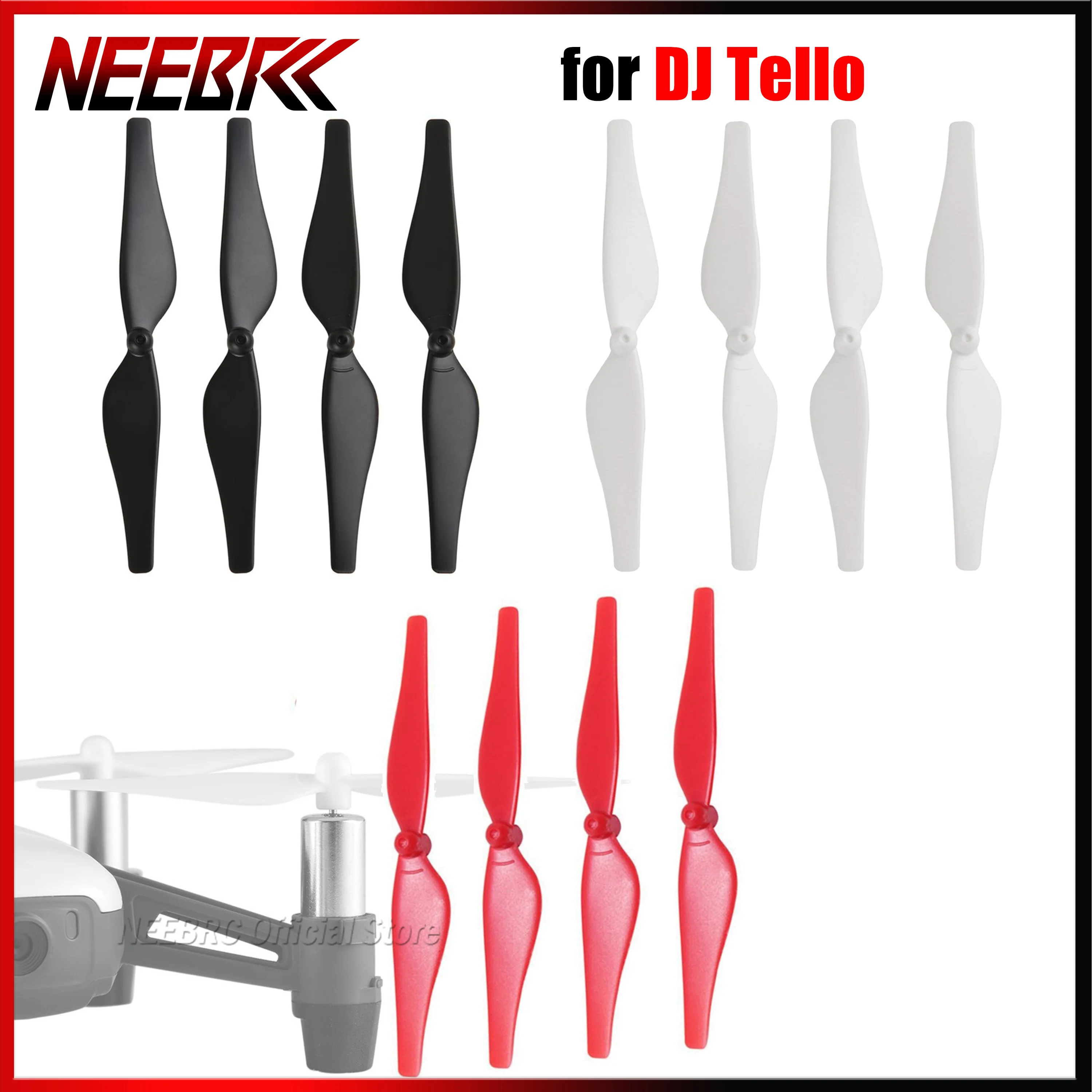 

4PCS Low-Noise Propeller Quick Release CCW/CW Props for DJI Tello Drone Mini Quadcopter Plane Replacement Spare Part Accessories