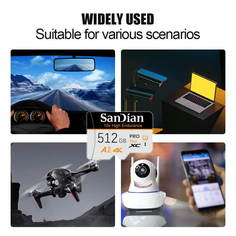 Micro Cartão de Memória de Alta Velocidade, Flash Card, TF, Cartão SD, 1TB, 2TB, Classe 10, Ajuste para Telefone, Câmera, Steam Deck, Original, Novo