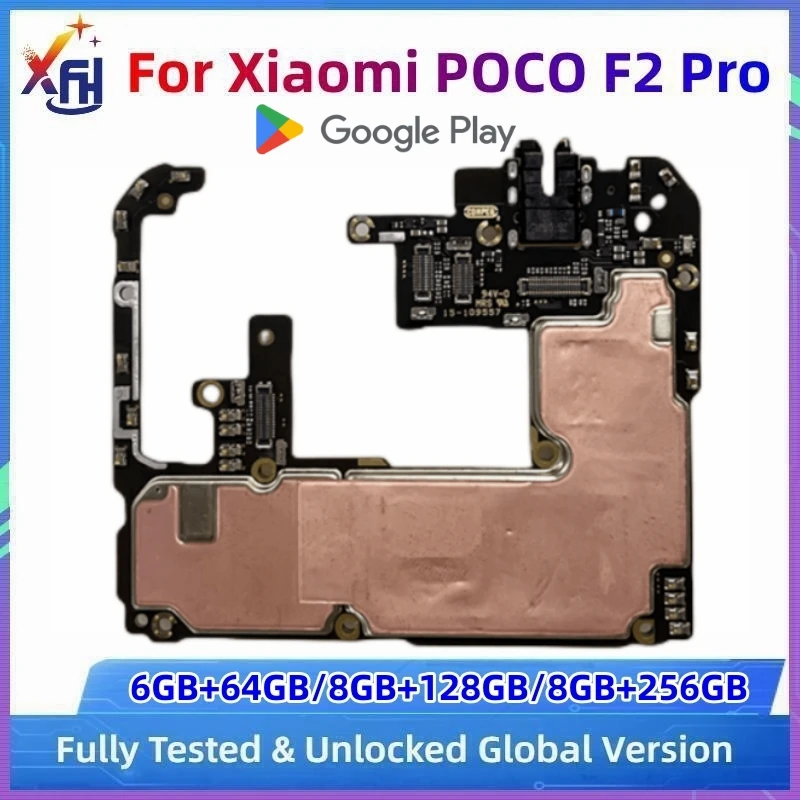 Oryginalna płyta główna dla Xiaomi Poco F2 Pro, 128GB 256GB ROM, Mianboard dla Redmi K30 Pro, z zainstalowanym Google Playstore