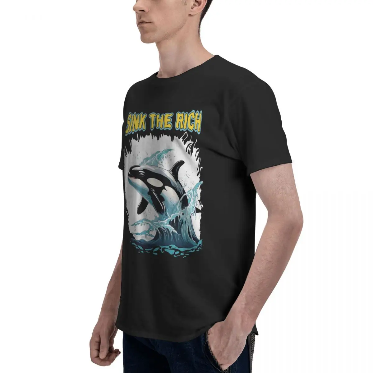 Eat The Rich Orca Funny Meme T Shirt Short Sleeve Summer T-Shirts For Men Women Graphic Y2K Tops