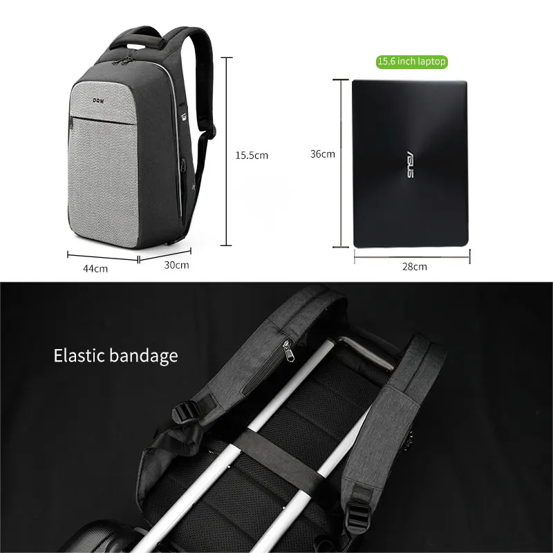 Lifetime Warranty Men Laptop Backpack 15.6inch Cut Resistant Fabric Backpack For Men Schoolbag Casual Travel Backpack Bags Male