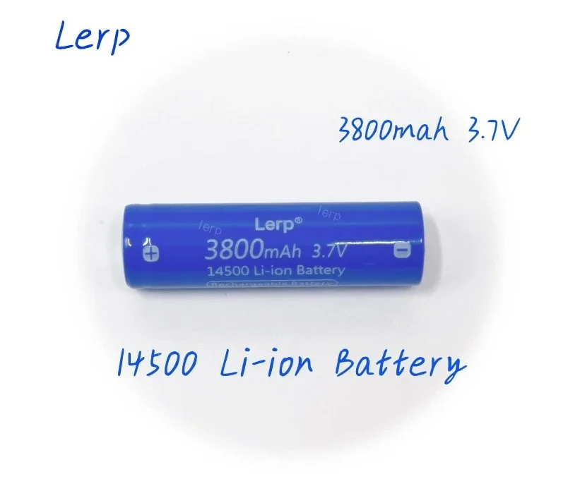 The new rechargeable lithium-ion battery 14500 3.7V 3800mAh is suitable for electric toothbrushes, shavers, LED flashlights.