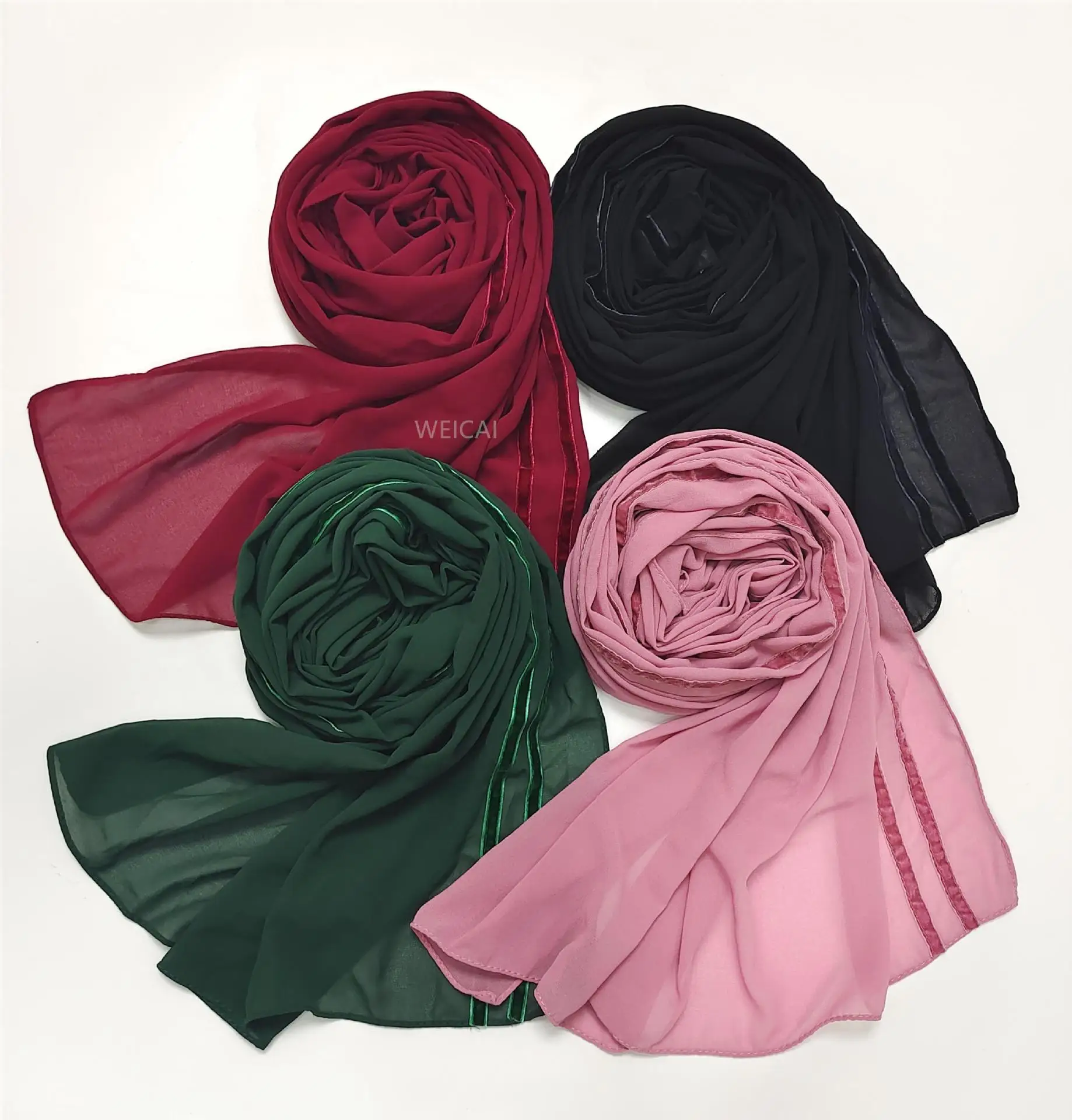 New Solid Color Chiffon Gauze Scarf Women Muslim Hijab Headscarf Malay Shawls Wrap Turban Veil Bandanas Headband Bufanda Foulard