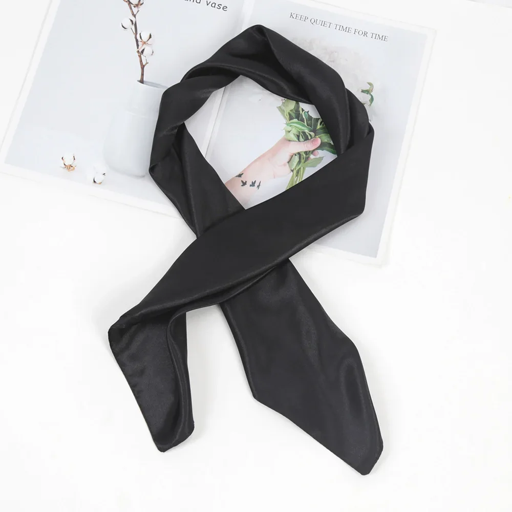 High Quality 90cm*90cm Big Size Headwraps Square Scarf Women Satin Plain Shawls Office Lady Hair Neckerchief