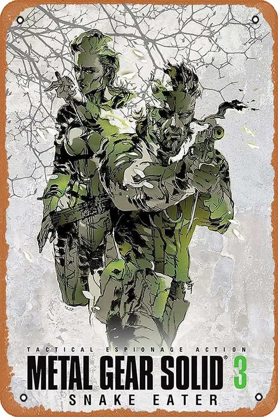 muecddoa Wall Decor Sign - Metal Gear Solid 3 Design Poster -   Vintage Look Metal Sign,Bar, Man CAVE Art Decoration.