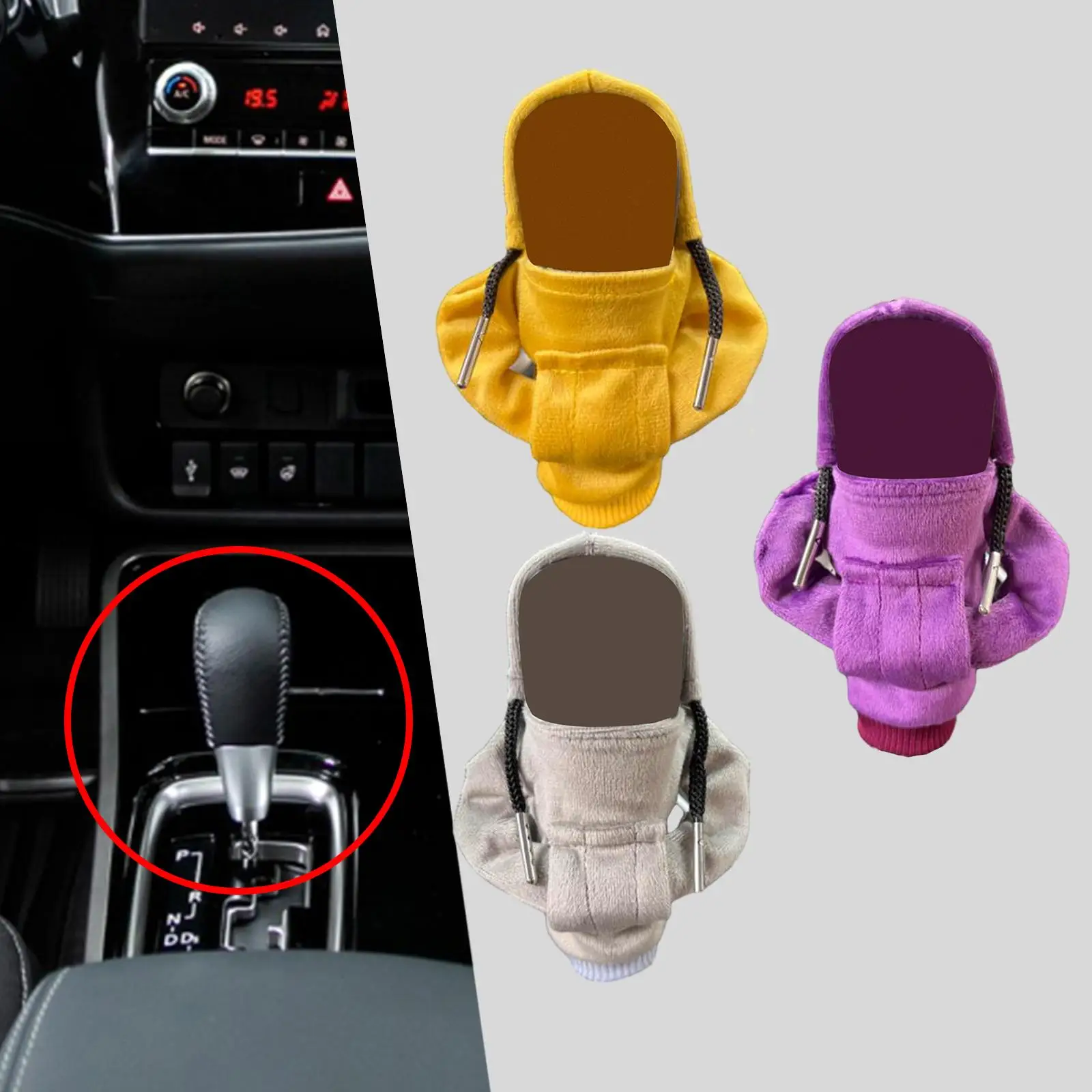 Gear Shifter Lever Knob Cover Fashion Hoodies Cute Soft Universal Gear Shifter Hoodie Cover for Vehicles Women or Man