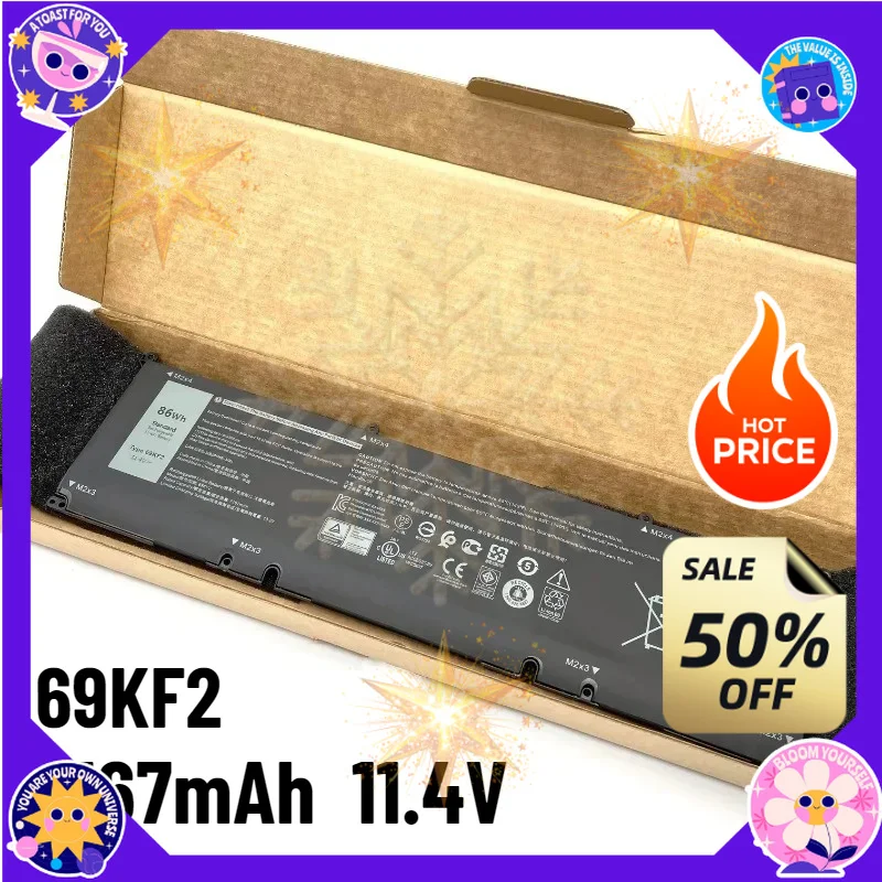 SWZY Laptop Battery for DELL XPS 15 9500 9510 9520 9530 Precision 5550 5560 G15 5510 5511 5520 5515  G7 15 7500 P91F P87F 69KF2