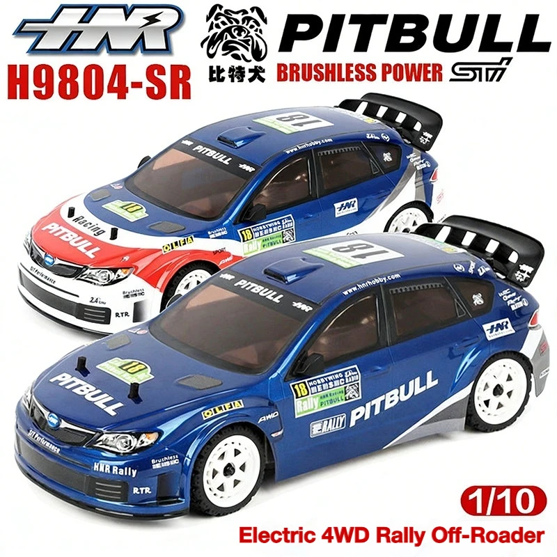 HNR H9804-SR 1/10 Electric 4WD BRUSHLESS POWER Racing Rally Off-Road Vehicle RC High-Speed Drift Car Model Car Pitbull H9804