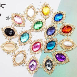 5Pcs 25mm Rhinestone Cabochons Flatback Crystal Buttons Embellishments Wedding Jewelry Phone Decor DIY Garment Sewing Accessory