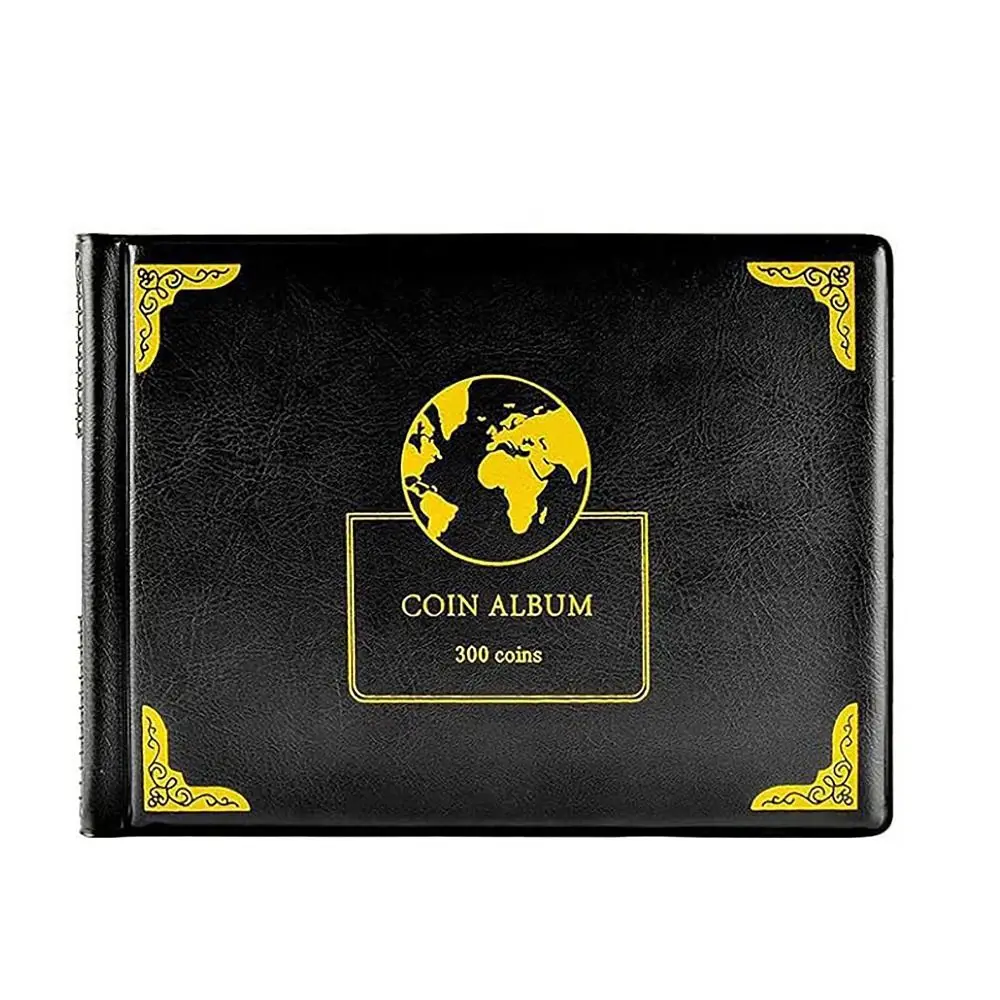 Portable 300/312 Grids Coins Holder Album Black Storage Case Coin Collection Book Soft Currency Storage for Commemorative