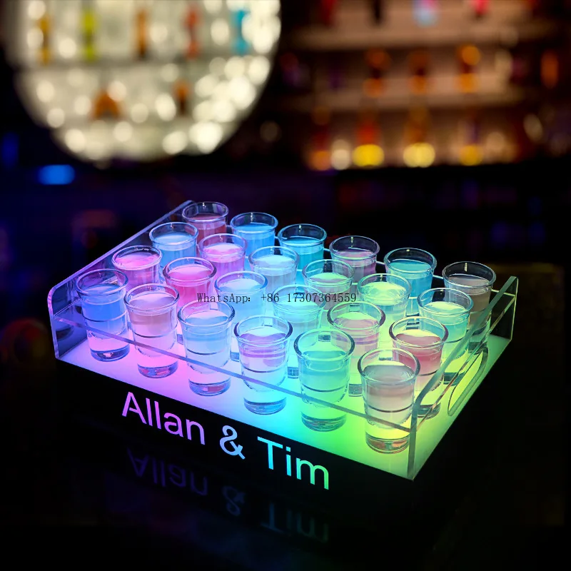 

Классический светящийся стеклянный держатель для бара, акриловый квадратный держатель для ночного стекла KTV, держатель для шампанского и вина
