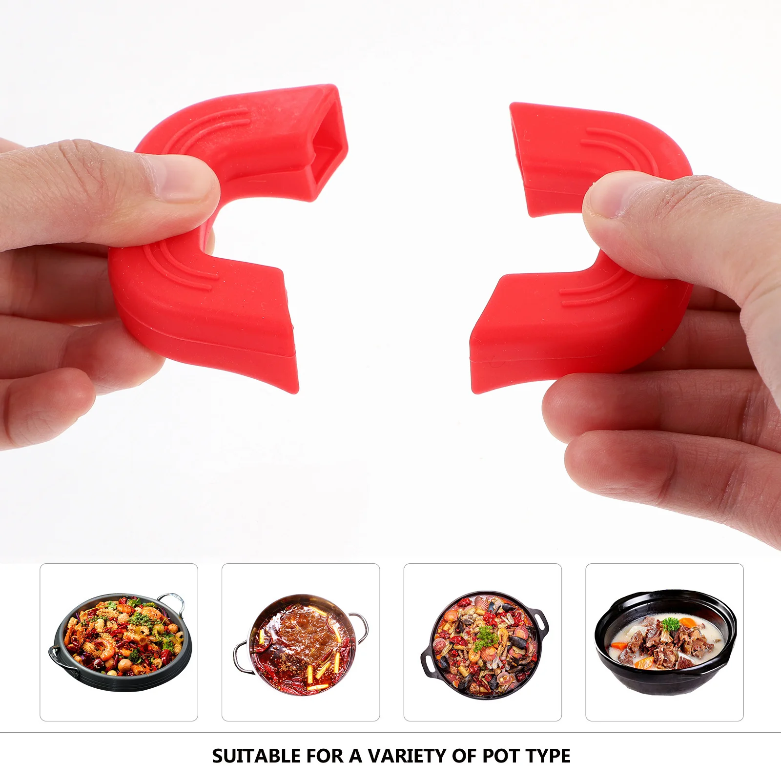 

4Pcs Heat Resistant Handle Protectors Silicone Pot Handle Covers Non-Slip Cooking Safety Sleeves for Frying Pan Saucepan Kitchen