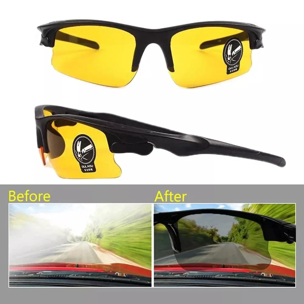 Anti-Glare Night Vision Driver Glasses UV Protection Enhanced Light Goggles for Night Driving Safety Eyewear Unisex Sunglasses