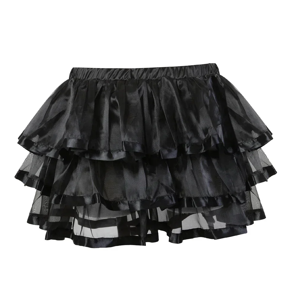 Woman Gothic Skirt Plus Size Steampunk Mini Skirts Adult Tutu Pleated Dress Costume Dance Clubwear Costumes Corset Accessories