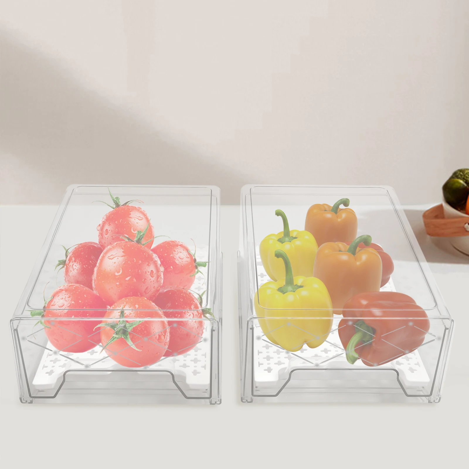 Pantry Organization and Storage, Refrigerator Organizer Bins, Fridge Pull-Out Drawer Containers