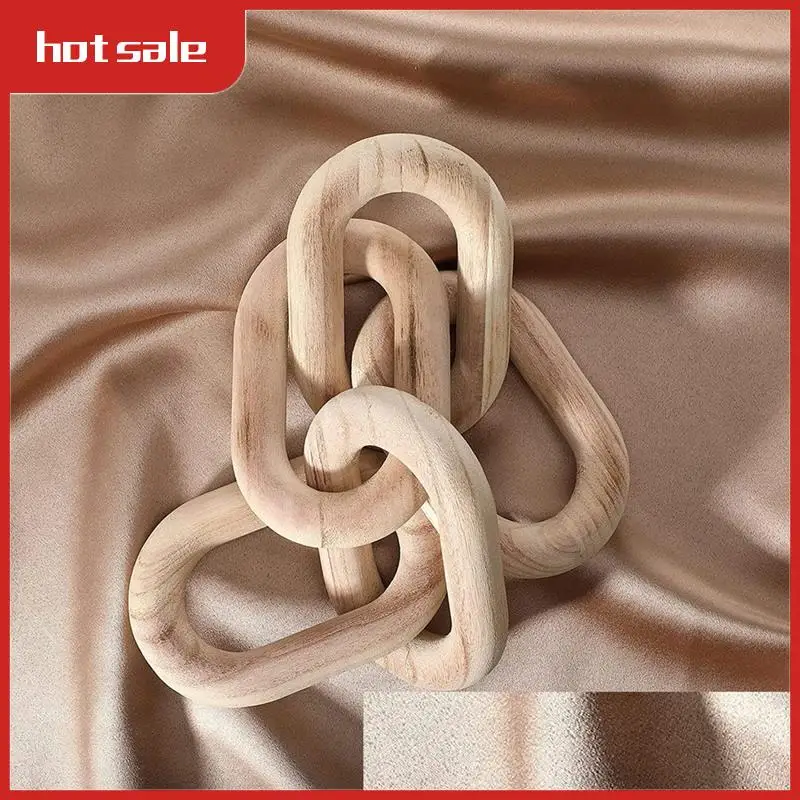 Wood Chain Link Decor,21.6 Hand Carved Decorative Wood Chain,Contemporary Home Decor For Farmhouse Shelf&Side Table B 55 X 10Cm